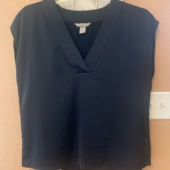 Silk like H&M Navy Blue Blouse - Picture 1 of 1